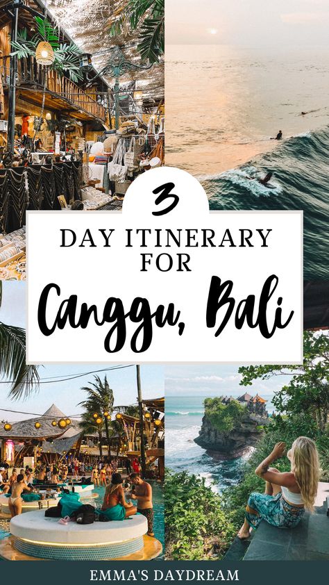 Headed on a Bali holiday? you can't miss adding Canggu to your Bali Itinerary. Here you can find the best things to do in Bali, best nightlife, and best brunch in Canggu. Don't worry about what to wear in Bali, Canggu is a shopping and surfing haven - and the perfect first stop on your 2 week Bali Itinerary. #travel #balitravel #canggu #baliitinerary #balitravelguide What To Do In Canggu Bali, Best Bali Itinerary, Bali Travel Itinerary, Things To Do Bali, Best Things To Do In Bali, Things To Do In Canggu Bali, Bali Itinerary 2 Weeks, What To Do In Bali, Changgu Bali