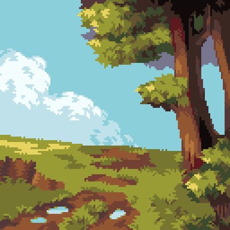 Pixel Sky, Pixel Kawaii, Ok Fine, Pixel Art Landscape, Geeky Art, Piskel Art, Pixel Art Background, Pixel Art Tutorial, Arte 8 Bits