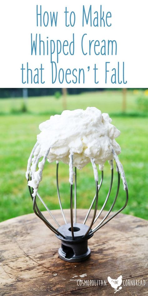 Stable Whipped Cream Frosting, Stable Whipped Cream, Cracker Barrel Copycat Recipes, Make Whipped Cream, Stabilized Whipped Cream, Recipes With Whipping Cream, Making Whipped Cream, Whipped Frosting, Icing Frosting