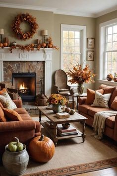 Fall Decor Ideas For The Home Cottage, Cozy Fall Interior Design, Grandmacore Fall Decor, Country Cottage Fall Decor, Fall Decor Inspiration Living Room, Vintage Fall Home Decor, Cozy Fall Living Room Ideas, Fall House Interior, Fall Inspiration Decor