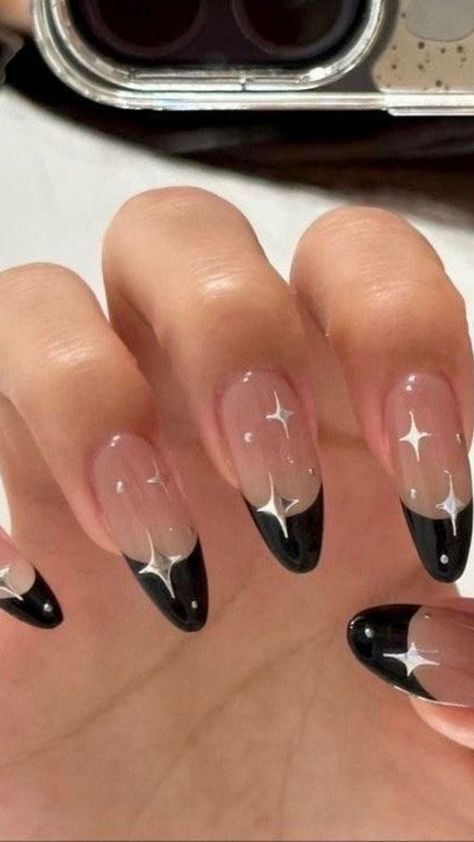 Black Nails Goth, Long Black Nails, Nails Goth, Paznokcie Hello Kitty, Black Gel Nails, Matte Black Nails, Black Acrylic Nails, Acrylic Nail Kit, Nagel Tips