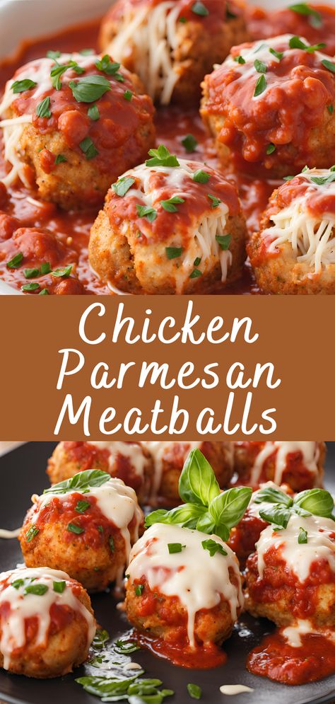 Chicken Parmesan Meatballs Recipe | Cheff Recipes Meatball Quick Meals, Healthy Meals Meatballs, Meatball Main Dish Recipes, Convenience Food Recipes, Chicken Meatball Parmesan Bake, Easy Italian Recipes Healthy, Healthy Meatball Recipe Clean Eating, Easy Ground Chicken Meatballs, Ground Chicken Parmesan Meatballs