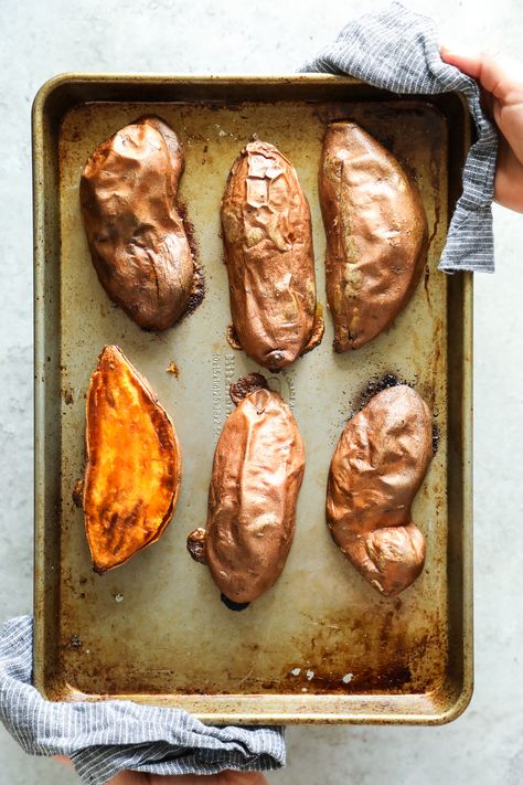 Best Baked Sweet Potato, Baked Sweet Potatoes, Cooking Sweet Potatoes, Baked Sweet Potato, Think Food, Sweet Potato Recipes, Live Simply, Veggie Dishes, Frappe