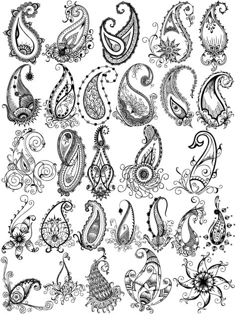 Car Clipart Black And White, Paisley Tattoo Design, Paisley Drawing, Paisley Vector, Paisley Tattoos, Paisley Tattoo, Paisley Doodle, Paisley Embroidery, Hand Drawn Floral