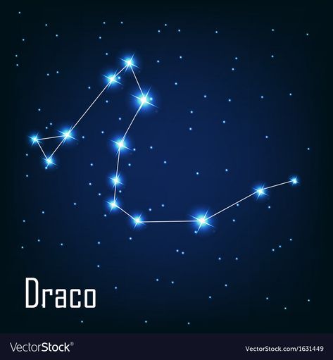 Draco Star Constellation, Draco Constellation Tattoo, Draco Tattoos, Constalation Stars, Names Of Constellations, Constellation Draco, Night Sky Vector, Draco Constellation, Astronomy Quotes