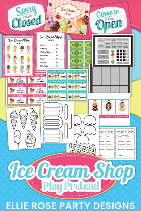 Scoop up our free Ice Cream Shop Pretend Play printables and transform your dramatic play center into an ice cream shop! Get it here! Pretend Play Ice Cream Shop, Diy Ice Cream Shop Pretend Play, Ice Cream Shop Free Printables, Ice Cream Shop Signs, Ice Cream Dramatic Play Printables Free, Pretend Play Free Printables, Free Dramatic Play Printables, Ice Cream Dramatic Play, Dramatic Play Printables Free