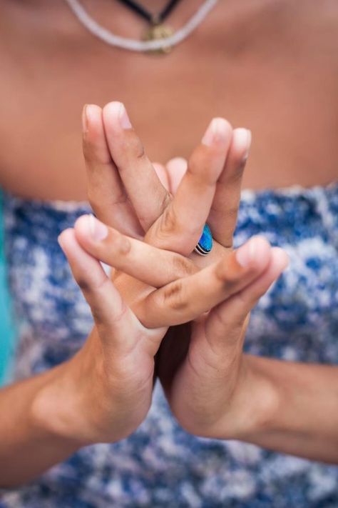 Surabhi Mudra (Wish-Fulfilling Gesture): How to Do, Types, Benefits - Fitsri Awakening Mudra, Wish Fulfilling Mantra, Surabhi Mudra, Hand Mudra, Hand Mudras, Relieve Gas, Yoga Facts, Yoga Hands, Kundalini Awakening