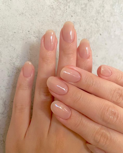 Oval Nails French, Clear Manicure, Clear Nail Gel, Clear Gel Nails, Simple Gel Nails, Casual Nails, Blush Nails, Pretty Gel Nails, Cute Gel Nails