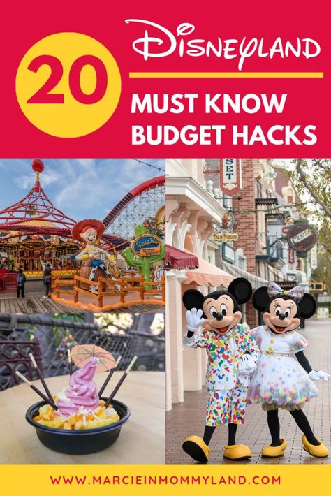 Trying to save money at Disneyland? Find out my top 20 Disneyland budget hacks for maximizing fun (without spending a fortune!) Get the inside scoop on where to stay, what to eat, what type of tickets to get, and which splurges are actually worth it! Click to read more or pin to save for later. www.marcieinmommyland.com #Disneyland #budgettravel #disney #Disneysmmc #Disneysmm Disneyland Budget, Disneyland Restaurants, Budget Hacks, Disneyland Planning, Disneyland Tickets, Disneyland Tips, Disneyland Vacation, Budgeting Planner, Disneyland Hotel