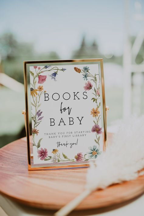 Boho Book for Baby Sign Printable Baby Shower Book for Baby - Etsy Bebe Shower, Book For Baby, Baby Shower Theme Decorations, Garden Baby Showers, Wildflower Baby Shower, Spring Baby Shower, Bloom Baby, Baby Shower Inspiration, Invitations Diy