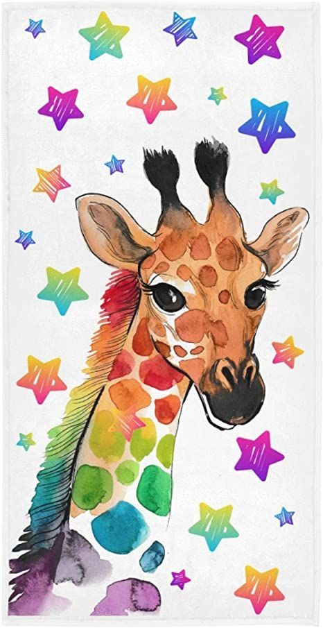 Rainbow Giraffe, Giraffe Colors, Colorful Animal Paintings, Giraffe Pictures, Giraffe Painting, Giraffe Art, Baby Painting, Watercolor Painting Techniques