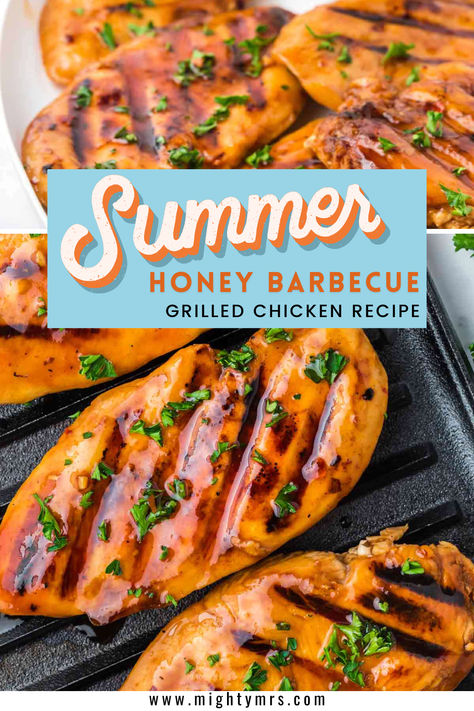 This honey barbecue grilled chicken recipe is perfect for summer! Delicious bites of tangy, honey-sweetened, juicy chicken grilled to perfection. This honey BBQ grilled chicken makes for a tasty dinner whether it's a weeknight or you're hosting a backyard barbecue. It is easy to make and packed full of flavor. Easy Dinner Recipes For Summer, Bbq Grilled Chicken Recipes, Amazing Slow Cooker Recipes, Apartment Boho, Grilled Recipes, Grilled Chicken Recipe, Chicken Cooking, Honey Barbecue, Chicken Grilled