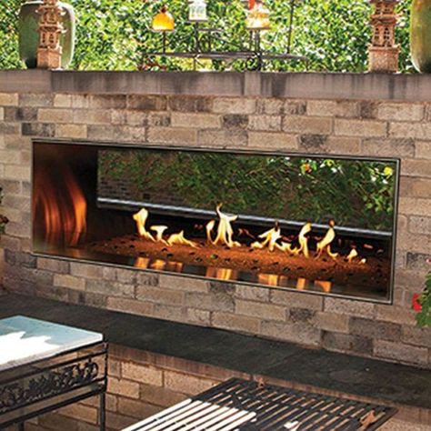 Outdoor Gas Fireplace, Linear Fireplace, Backyard Fireplace, Diy Pergola, Fire Glass, Fireplace Design, Outdoor Fire, Outdoor Fireplace, Outdoor Fire Pit