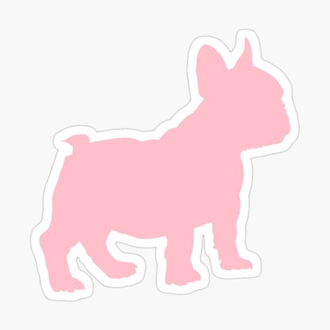 Get my art printed on awesome products. Support me at Redbubble #RBandME: https://www.redbubble.com/i/sticker/Pink-French-Bulldog-Silhouette-by-DogStickers/35506161.JCQM3?asc=u Frenchie Sticker, French Bulldog Wallpaper, French Bulldog Silhouette, Bulldog Silhouette, Frenchie Bulldog, Pink French, Hydroflask Stickers, Decorate Notebook, Coloring Stickers