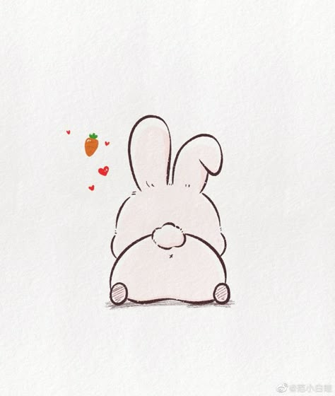 Simple Rabbit Drawing For Kids, Cute Bunny Drawings, Bunny Doodles, Bunny Reference, Rabbit Doodle, Bunny Doodle, Arts To Draw, Chibi Bunny, Rabbit Drawing