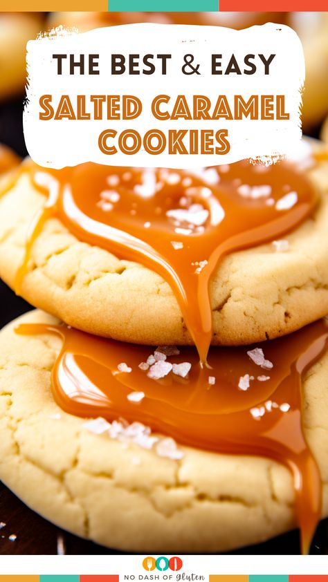 Salted Caramel Cookies Easy, Salted Caramel Thumbprint Cookies, Salted Caramel Sugar Cookies, Werthers Caramel Cookies, Caramel Christmas Cookies, Smell Like A Bakery, Cookies With Caramel, Holiday Treats Gifts, Treats Gifts