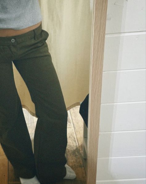 Khaki Pants Aesthetic, Corduroy Flares Outfit, Pants Aesthetic Outfit, Scandi Girl Aesthetic, Sixth Form Outfit, Flares Outfit, Corduroy Flares, Pants Aesthetic, Scandi Girl