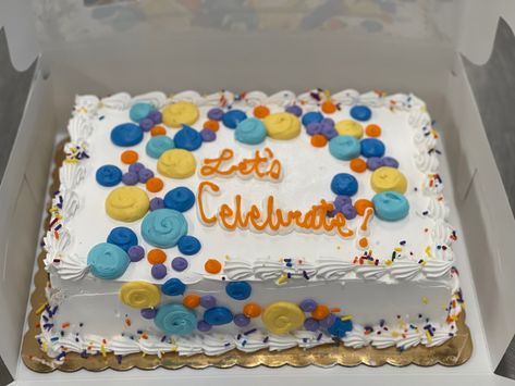 Celebration Sheet Cake, Happy Birthday Sheet Cake, Congratulations Sheet Cake, Simple Birthday Sheet Cake, 9x13 Cake Decorating Ideas, Summer Sheet Cake Designs, Easy Sheet Cake Decorating Ideas, Birthday Sheet Cake Ideas, Birthday Sheet Cake