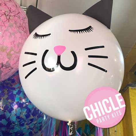 Giant balloon kitten  cat Gatito Cat Balloon Decorations, Paper Straws Crafts, Balloon Cat, Cat Balloon, Cat Balloons, Balloon Tower, Thanksgiving Kindergarten, Giant Balloon, Kitten Party