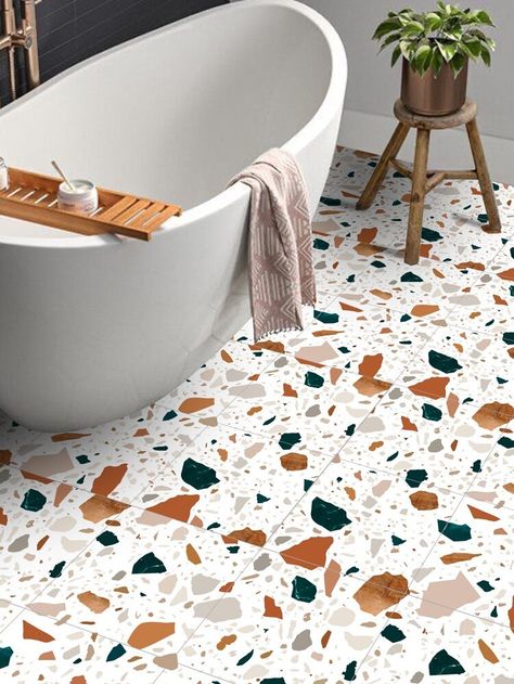 Free Returns ✓ Free Shipping On Orders $49+ ✓. 10pcs Terrazzo Pattern Floor Sticker- Floor Stickers at SHEIN. Funky Floor Tiles Bathroom, Terrazzo Peel And Stick Floor, Terrazzo Floor Tiles Bathroom, Terazzo Bathroom Floors, Terrazo Bathroom Floor, Peel And Stick Floor Tile Bathroom, Peel And Stick Kitchen Floor, Terrazzo Pattern Floor, Terrazo Flooring