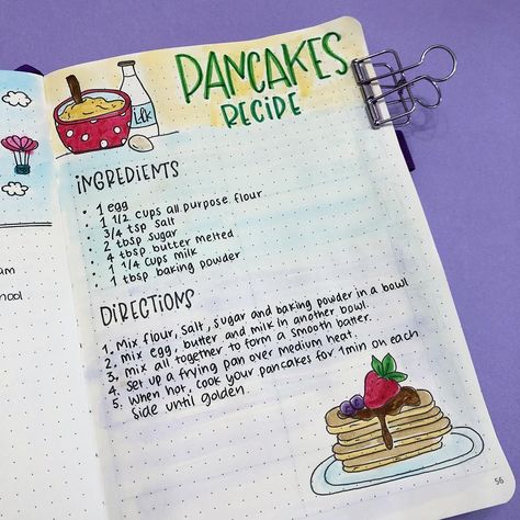 ✨Christina✨’s Instagram profile post: “Happy Pancake Day!!!! 🥞 Today I’m sharing with you the best pancake recipe ever, which I’ve also added in my bullet journal as well! 👌🏻…” Best Pancake Recipe Ever, Diy Recipe Book, Diy Recipe Binder, Happy Pancake Day, Scrapbook Recipe Book, Scrapbook Recipe, Recipe Book Ideas, Homemade Recipe Books, Recipe Book Design