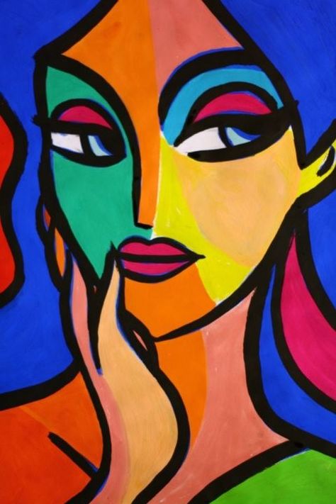 Face II - SOLD Pop Art Abstract, Cubist Art, Cubism Art, Abstract Face Art, Soyut Sanat Tabloları, Abstract Face, Abstract Faces, Abstract Portrait, Art Painting Acrylic