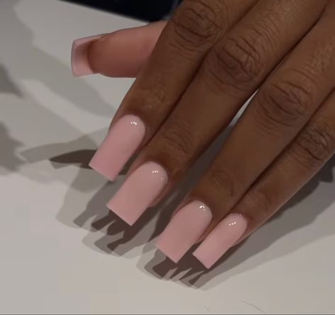 Medium Length Nails Tapered Square, Long Square Nails Solid Color, Square Acrylic Nails Plain Color, Colour French Tips Nails Square, Plain Polygel Nails, Plain Pink Acrylics, Plain Set Nails, Sold Color Acrylic Nails, Clean Nails Square