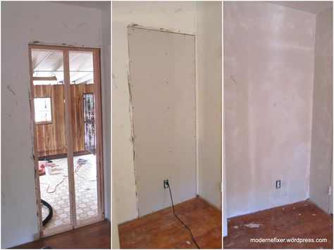 filling in a doorway - Google Search // get the doorway filled on the side of the mudroom that faces the kitchen Closing Off A Doorway Diy, Formal Dining Room Alternative, Dining Room Alternatives, Perth House, Bar Closet, Door Remodel, Framing Doorway, Ceiling Remodel, Salon Office