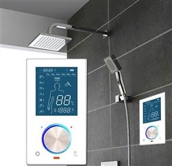 Digital shower control system shower mixer intelligent shower control system for bathroom Walk In Shower Designs, Shower Controls, Digital Showers, Bathroom Themes, Shower Mixer, Mixer Shower, Elegant Bathroom, Shower Valve, Shower Design