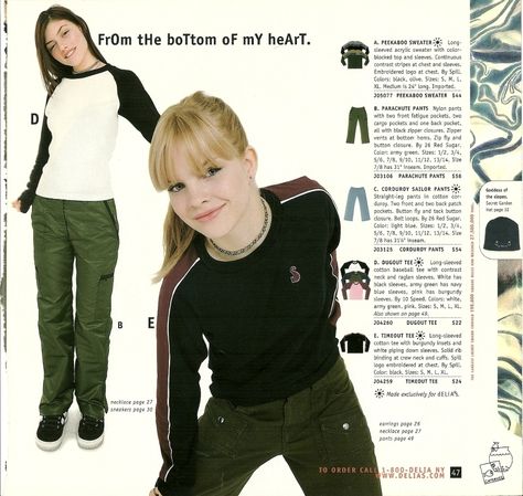 delias :: I HAD THAT SHIRT! it was my favorite :) black with burgundy striped sleeves Delias 90s Catalog, Nostalgia Food, Nostalgia Movies, 90s Fashion Catalog, Movies 90s, 90s Teen Fashion, Nostalgia Fashion, Amen Break, Nostalgia Wallpaper