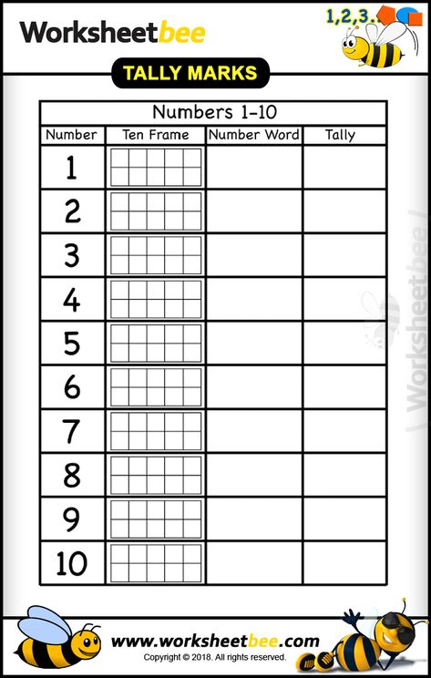 Printable Tally Marks Boxes for Kids Learning Tally Mark Activities, Tally Marks Kindergarten, Tally Chart, Activity Workbook, Bee Free, Numbers Kindergarten, Tally Marks, Kids Worksheets Printables, Kindergarten Worksheets Printable