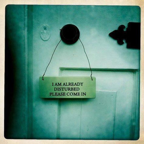 I'm already disturbed. Do come in. Top 20 Funniest, Quote Of The Week, A Sign, Bones Funny, Make Me Smile, I Laughed, Just In Case, Me Quotes, Funny Quotes