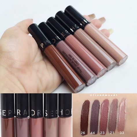 The NEW @Sephora #CreamLipStain shades!! Available now online $14 Each 26 Pretty Auburn  44 Purple Sunset - #gorgeous  23 Copper Blush  21 Pretty Beige  33 Pink Peony Sephora Liquid Lipstick, Trendy Makeup Products, Sephora Lip Stain, Mascara Best, Sephora Lipstick, Sephora Cream Lip, Copper Blush, Makeup Products Sephora, Sephora Lip