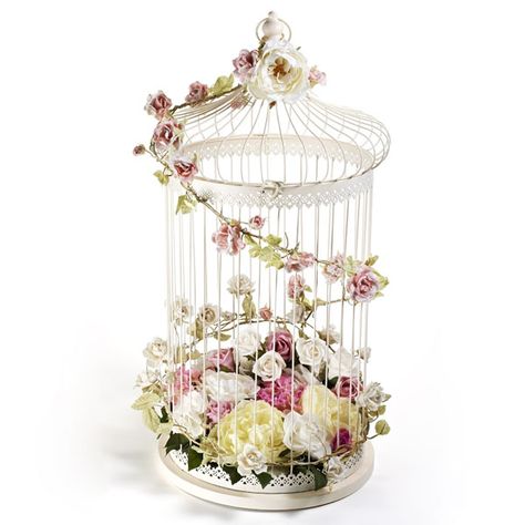 Decorated Birdcage | Craft Ideas & Inspirational Projects | Hobbycraft Wire Bird Cage, Bird Cage Centerpiece, Diy Projects Easy, Wire Bird, Bird Cage Decor, Beautiful Bird, Bird Cages, Outside Wedding, Top Crafts