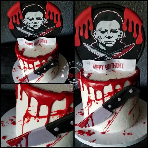 Michael Myers Cake, Scary Cakes, Rose Cupcakes, Awesome Cakes, Michael Myers Halloween, Red Beans, Michael Myers, Themed Cakes, Delicious Food