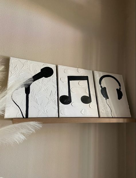 Music Related Paintings On Canvas, Music Canvas Painting Ideas, Mic Painting, Painting Ideas On Canvas Music, Music Painting Ideas On Canvas, Music Notes Painting, Music Painting Ideas Easy, Microphone Painting, Music Art Ideas