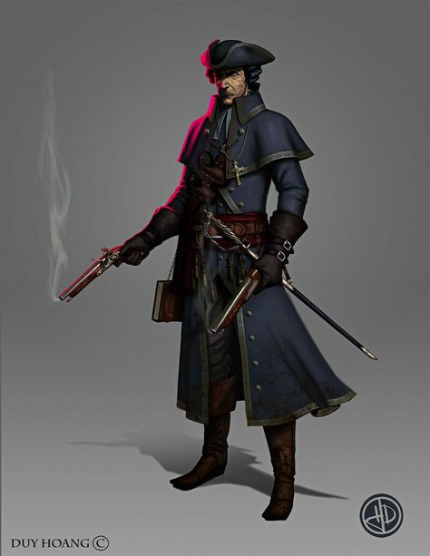 Dnd Bounty Hunter Character Design, Evil Priest, Western Gunslinger, Gunslinger Art, Steampunk Armor, Pathfinder Character, Ground Covering, Dnd Ideas, Pirate Art