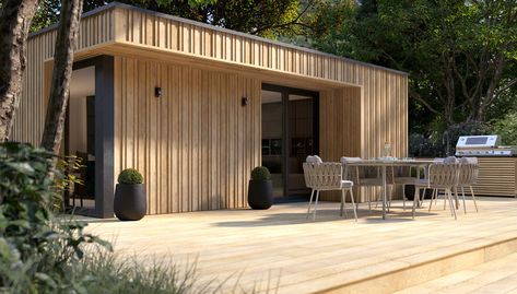 Board And Batten Cladding, Oak Cladding, Tongue And Groove Cladding, Timber Garage, Composite Cladding, Board Batten, Herringbone Wood Floor, Timber Buildings, House Extension Design