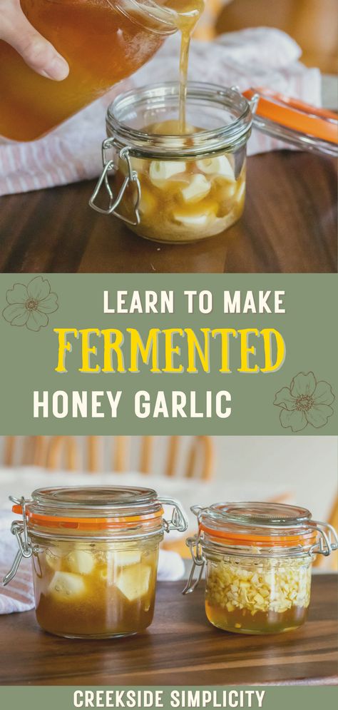 Garlic And Honey Benefits, Garlic For Colds, Garlic Remedies, Fermented Vegetables Recipes, Honey Remedies, Honey And Garlic, Fermented Honey, Garlic Honey, Herbal Medicine Recipes