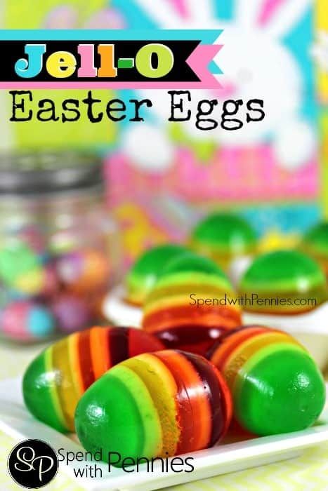 Rainbow Jell-O Easter Eggs - Spend With Pennies Jello Easter Eggs, Cool Easter Eggs, Easter Food Crafts, Egg Ideas, Easter Desserts Recipes, Easter Goodies, Jell O, Easter Dinner, Easter Dessert