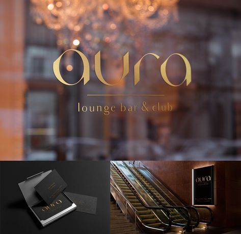 Aura | Lounge Bar & Club on Behance Aura Logo Design, Jewel Branding, Lounge Bar Club, Aura Logo, Hydra Logo, Pilates Logo, Social Bar, Lounge Logo, Coffee Shop Branding