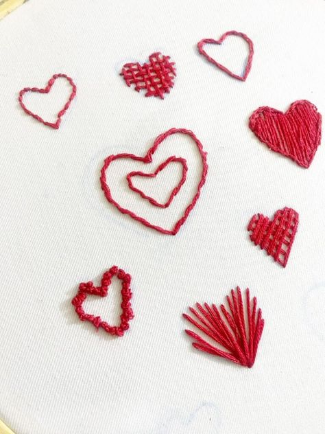 HAND EMBROIDERY – Missy Kate Creations Embroidered Heart Pattern, Embroider A Heart, Heart Embroidery Patterns, Back Stitch Embroidery, Rustic Hearts, Hand Embroidery Letters, Embroidery Heart, French Knot Stitch, Clothes Embroidery