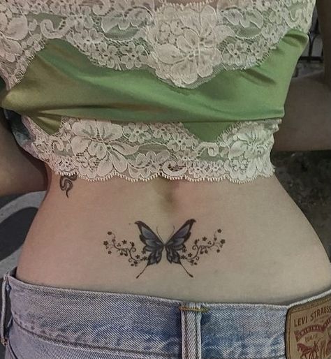 Planet Tattoo, Tramp Stamp Tattoos, Butterfly Tattoo Meaning, Butterfly Tattoo Designs, Girly Tattoos, Dainty Tattoos, Aesthetic Tattoo, Dream Tattoos, Hand Tattoo