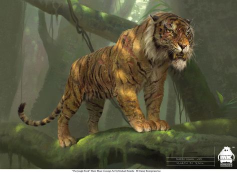 ArtStation - The Jungle Book: Shere Khan concept, Michael Kutsche Jungle Book Shere Khan, Jungle Book Characters, Shere Khan, Concept Art World, Corel Painter, The Jungle Book, Big Cats Art, Conceptual Artist, Film Disney