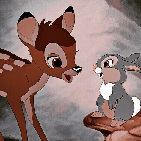 Deer Icon Aesthetic, Bambi Aesthetic Icon, Bambi Pfp, Bambi Icons, Bambi Rabbit, Disney Rabbit, Bambi Aesthetic, Cartoon Name, Deer And Rabbit