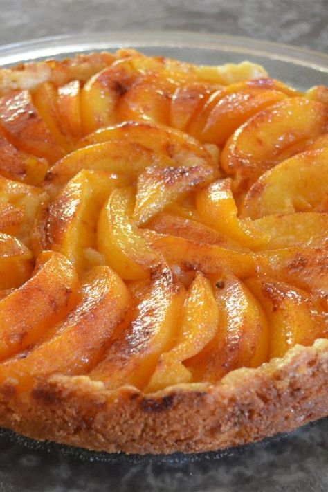 Peach Kuchen | "BEST PEACH CAKE EVER!! I made this with fresh peaches and added a crumb topping." #cakerecipes #bakingrecipes #dessertrecipes #cakes #cakeideas Peach Dessert Recipes, German Desserts, German Baking, Peach Desserts, Peach Cake, Peach Cobbler Recipe, Peach Recipe, Peach Cobbler, Tart Recipes