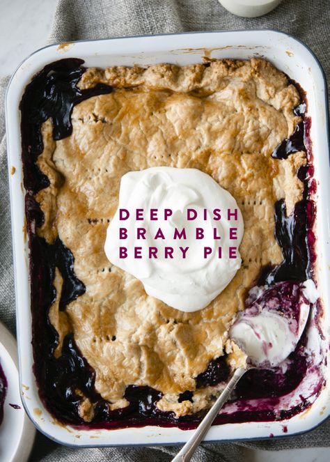 DEEP DISH BRAMBLE BERRY PIE - The Kitchy Kitchen Simple Berry Desserts, Bramble Berry Pie, Ayurvedic Dessert, Bramble Recipe, Fruit Parfaits, Berry Pie Recipe, Cobbler Recipes Easy, Kitchy Kitchen, Baking Treats