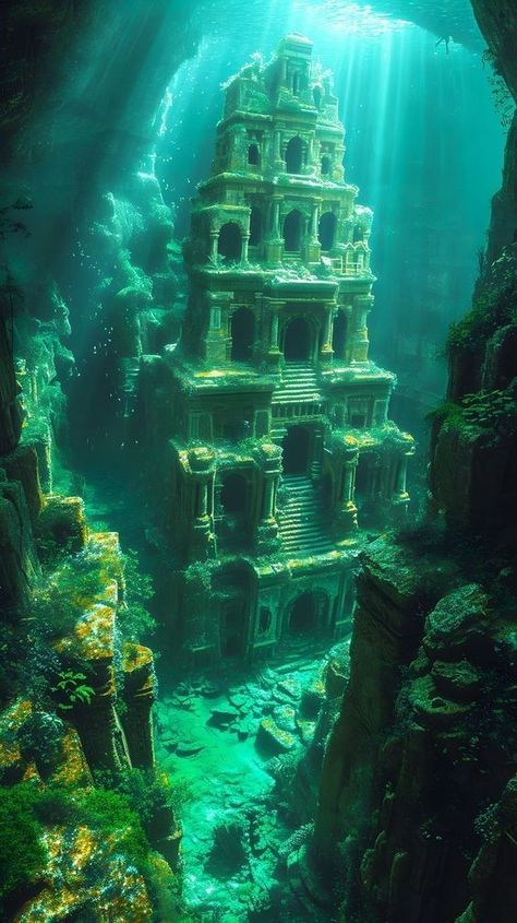 Sea Phone Theme, Atlantis Theme, Airbrush Art Ideas, Mythic Odysseys Of Theros, Coral Reef Drawing, Flooded City, Minecraft Underwater, Fantasy Book Aesthetic, Ship Graveyard