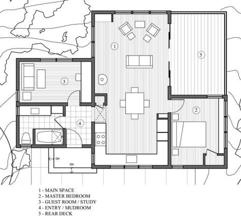 Woodsy Cottage, Rustic Small Cabin, Chalet Plan, Small House Floor Plan, Rustic House Plans, Layout Plan, Cabin Floor, Houses Ideas, A Small House