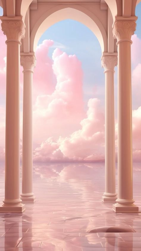 Pink Stage Design, Pink Fantasy World, Ethereal Dreamscape, Moon Ethereal, Sky Backdrop, Manifestation Magic, Vaporwave Art, Simple Iphone Wallpaper, Sky Moon